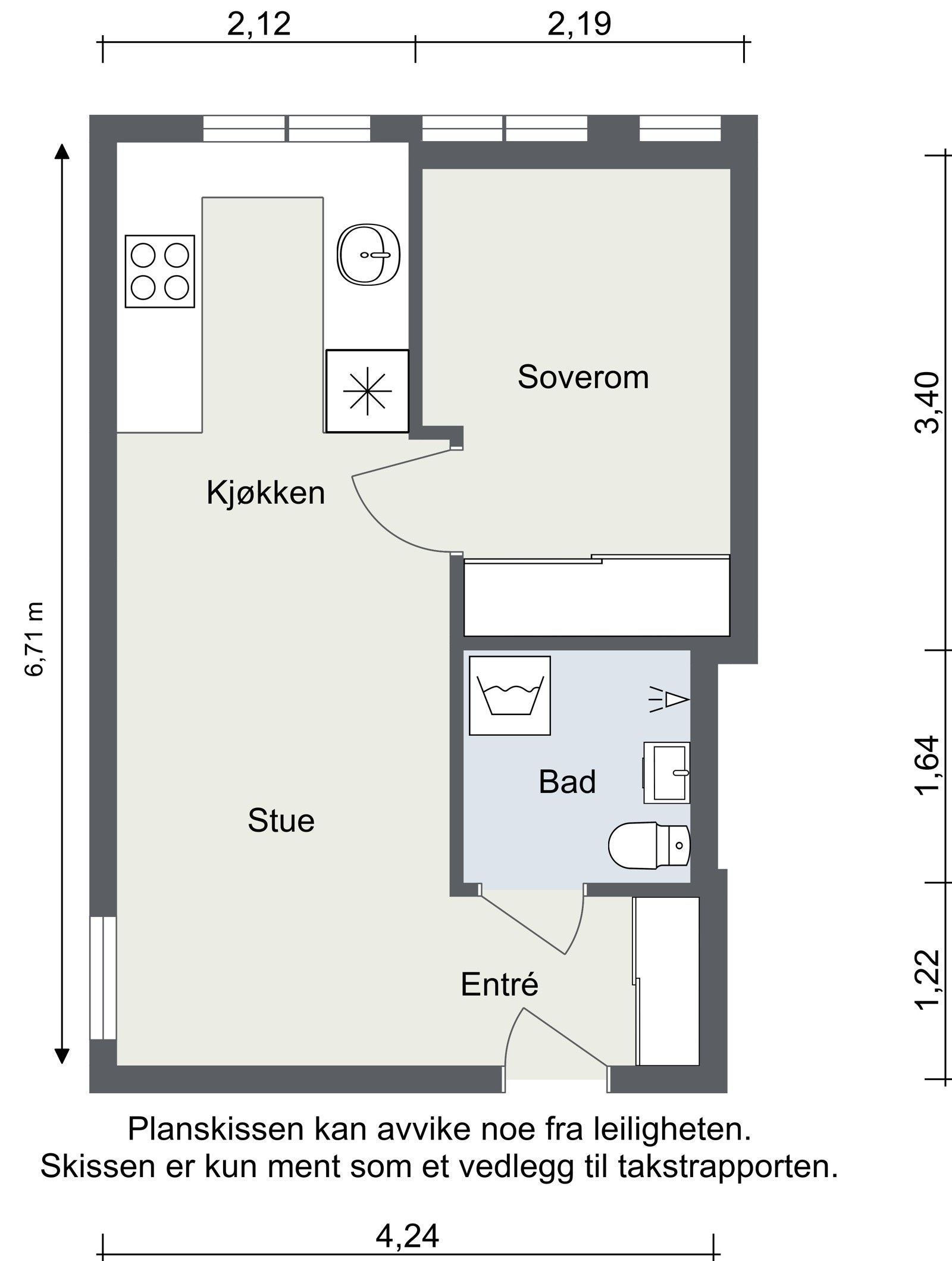 Plantegning. I tillegg medfølger en kjellerbod. Galleribilde