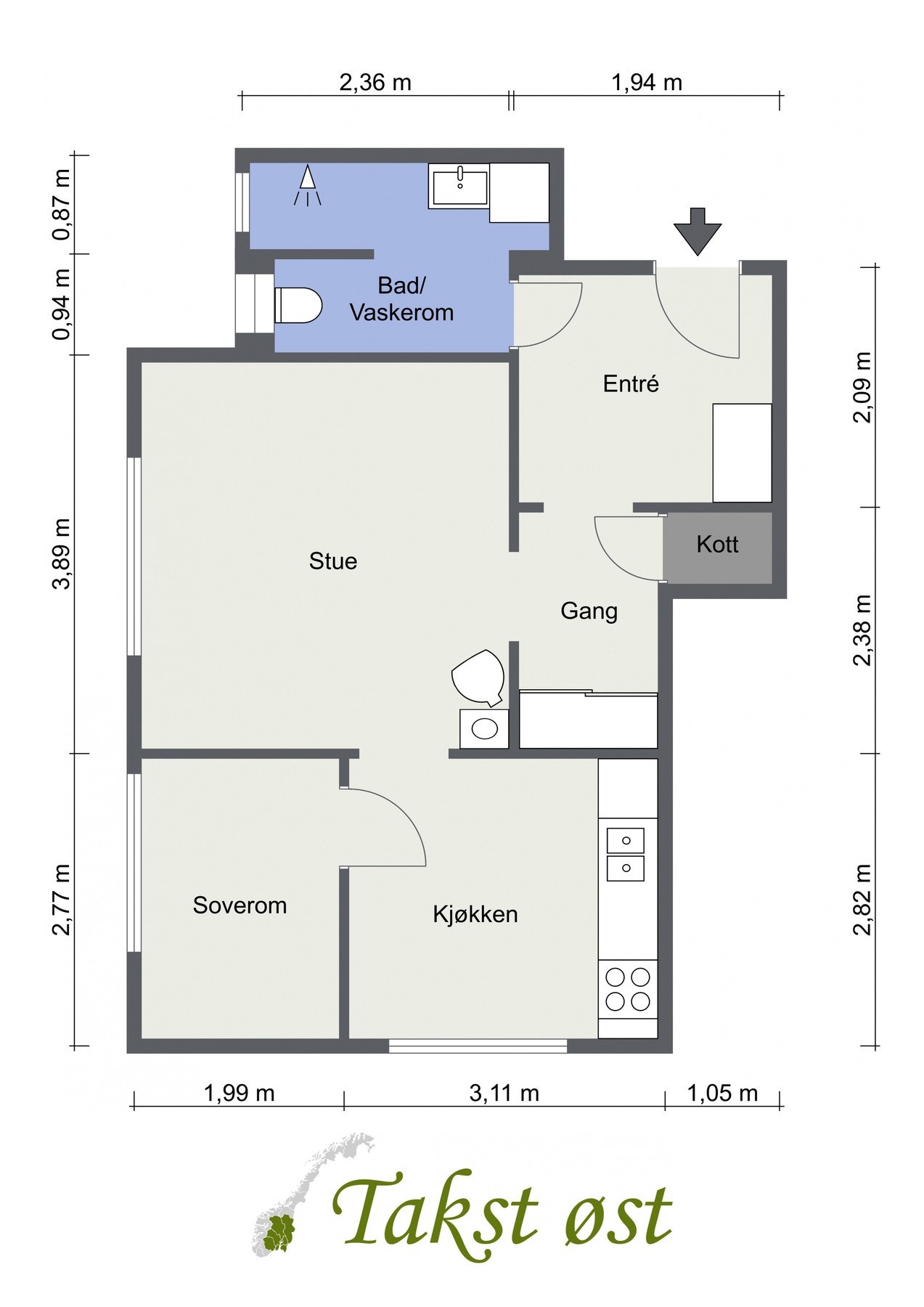 Leilighetens planskisse - avvik kan forekomme. Galleribilde