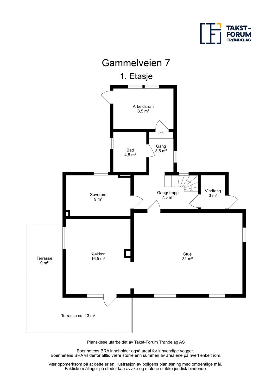 Planskisse 1. etasje. Galleribilde