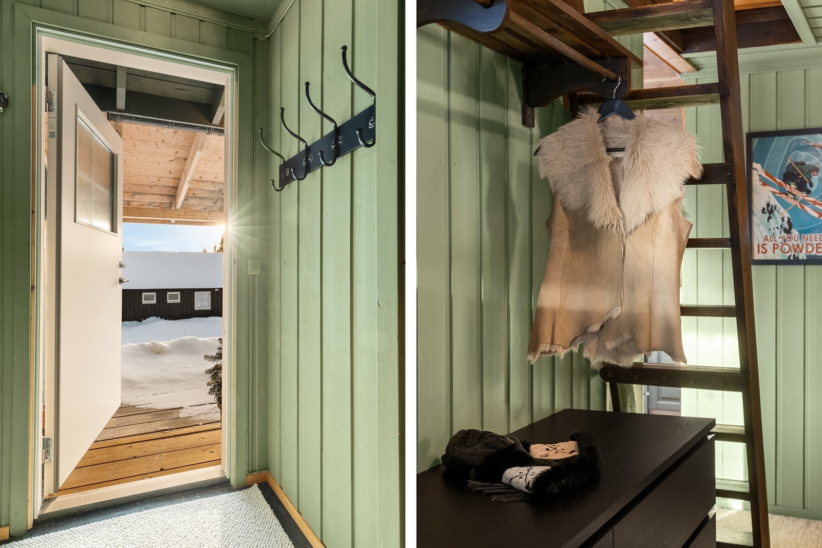 Via et overbygd, sydøstvendt inngangsparti kommer vi inn til den fine entreen. Galleribilde