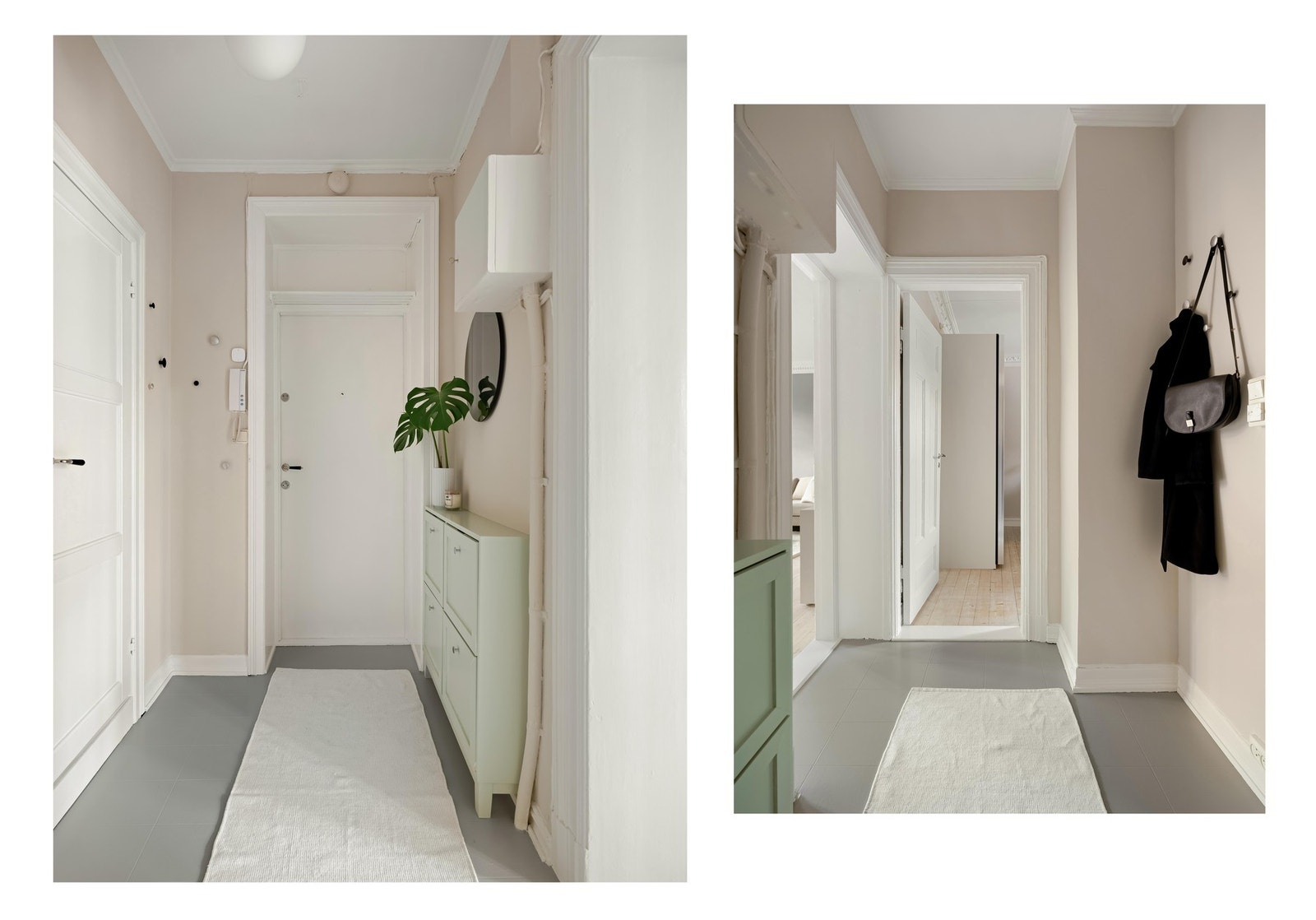 Leilighetens entré binder rommene fint sammen. Galleribilde