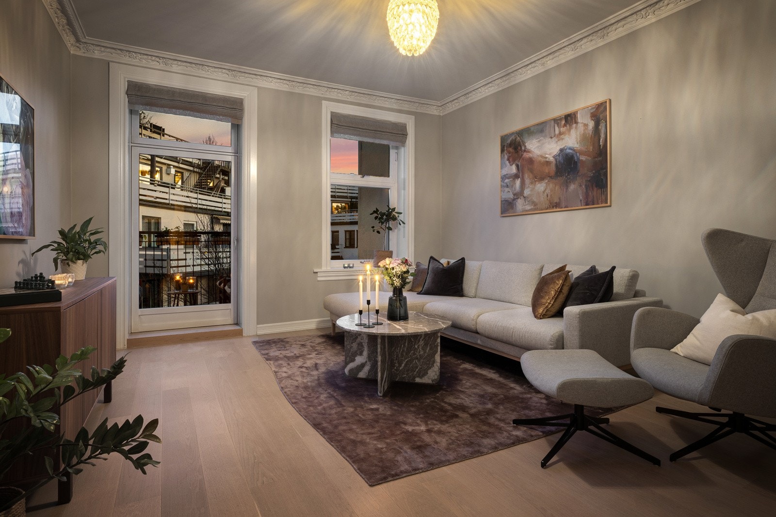 Ut fra hovedstuen er balkongen Galleribilde