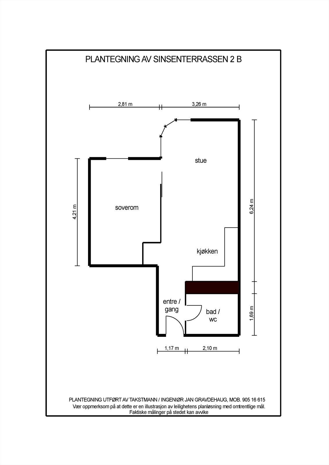 Plantegning Sinsenterrassen 2B andel 35. Galleribilde