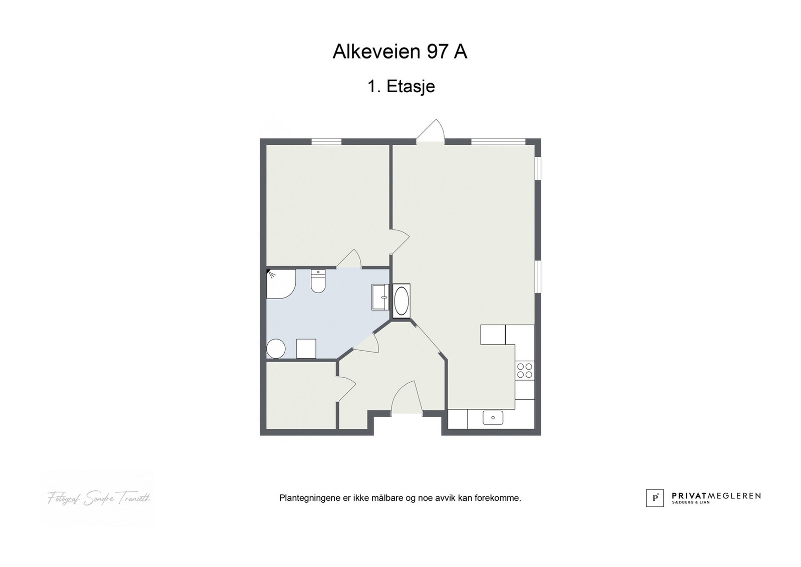 2D - plantegning av leiligheten, ikke målsatt Galleribilde