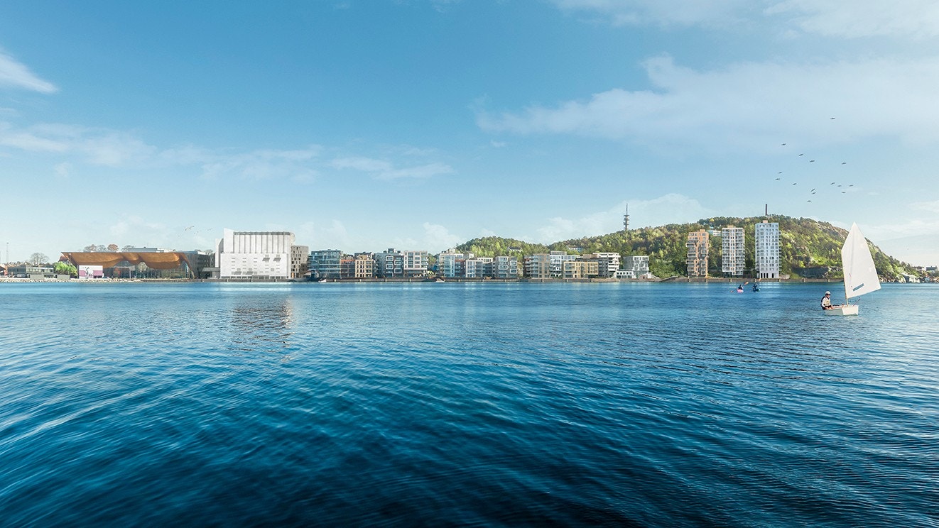 Kanalbyen illustrert Galleribilde