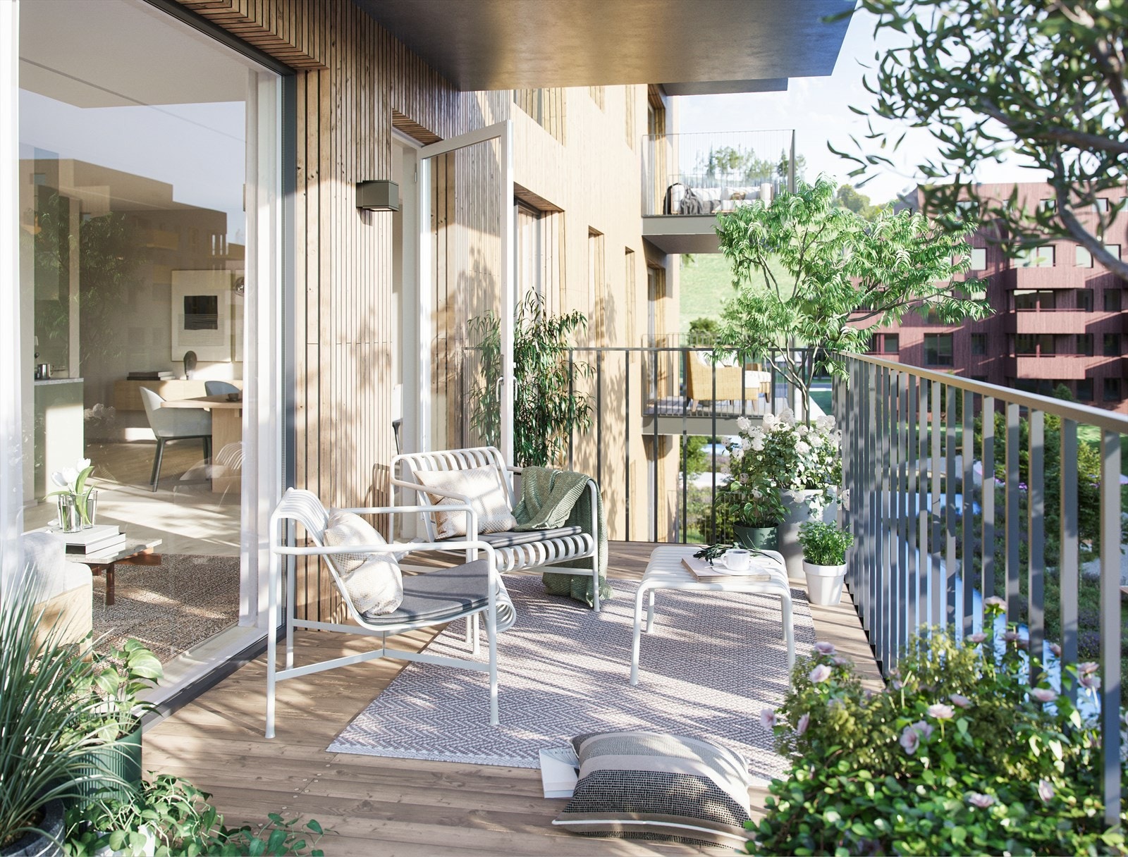 Alle leilighetene får egen terrasse/balkong Galleribilde