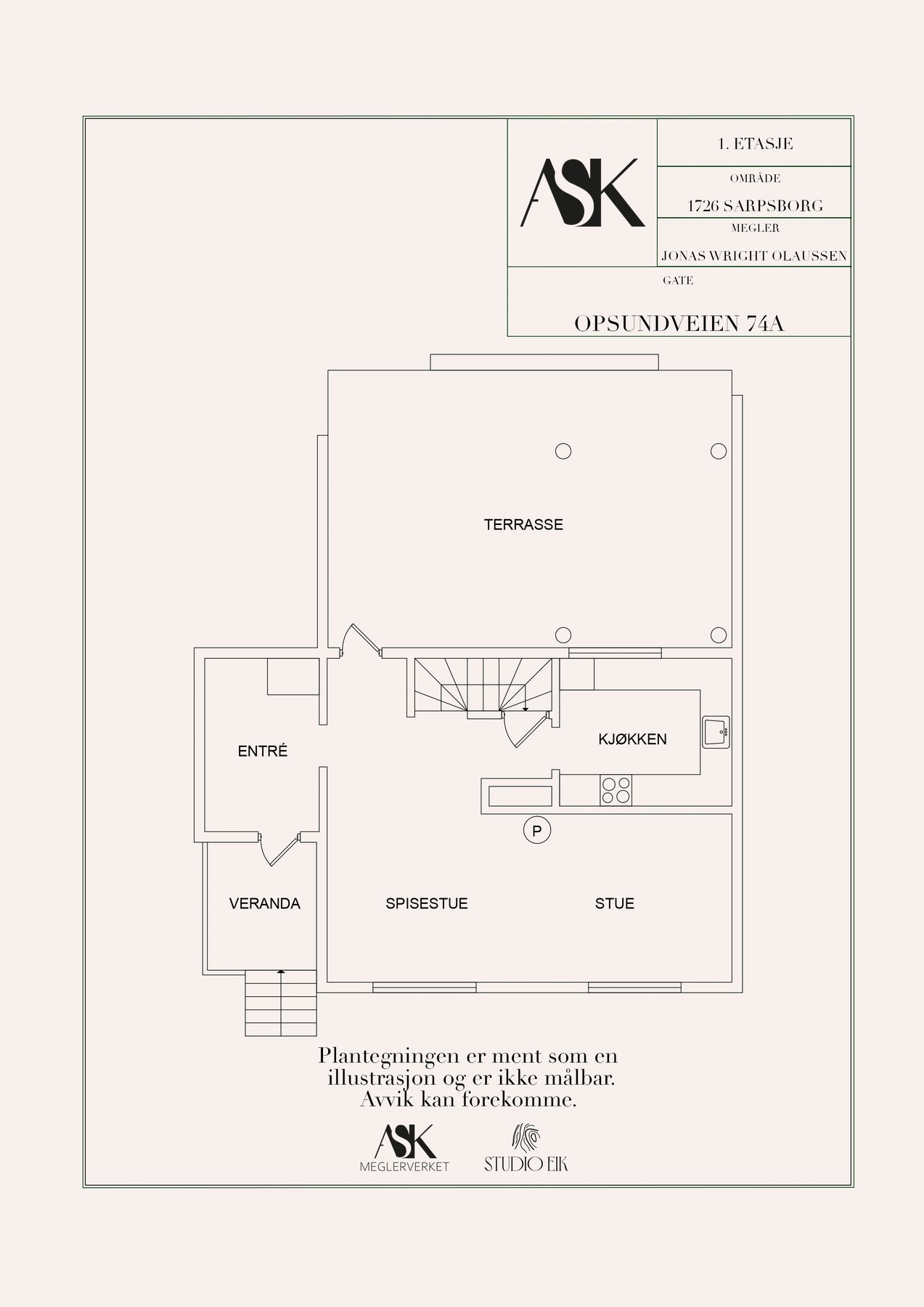 Plantegning 1. etasje Galleribilde