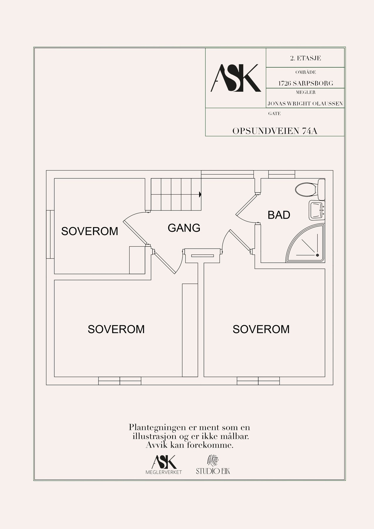 Plantegning 2. etasje Galleribilde