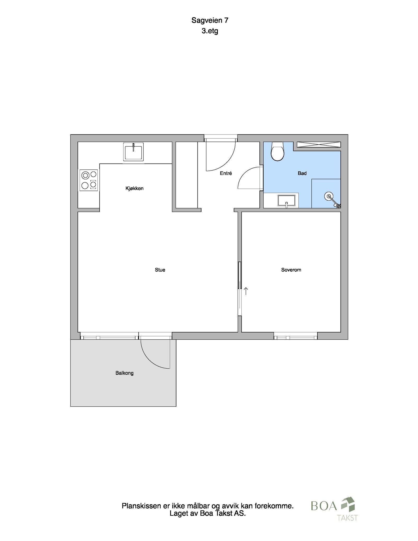 En lys og moderne 2-roms fra 2008 med fantastisk balkong. Galleribilde