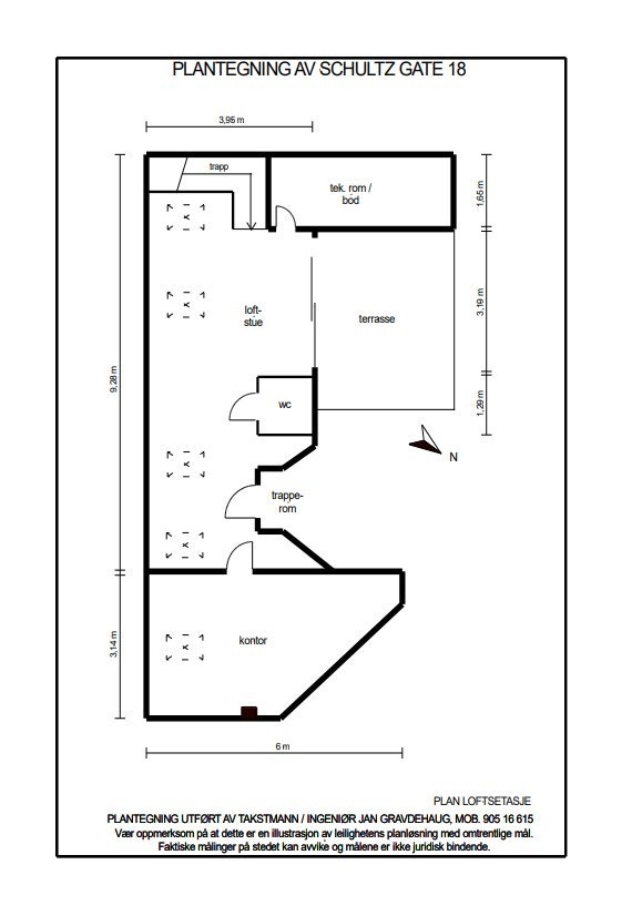 Plantegning 5. etasje. Galleribilde