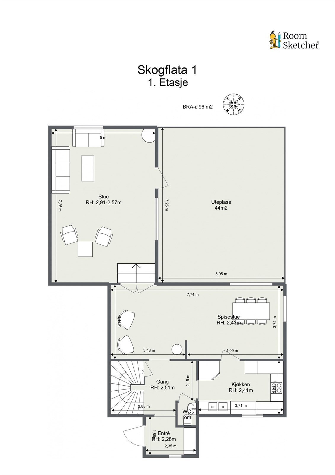 Plantegning: 1. etasje. Galleribilde
