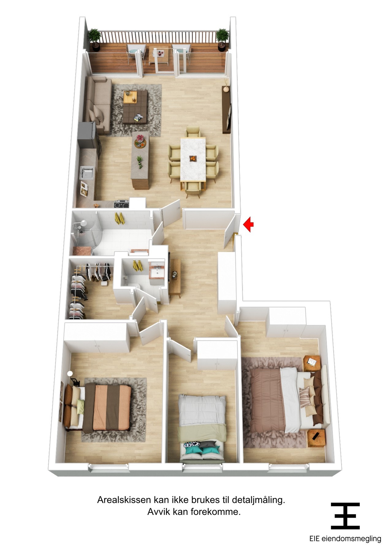 3D plantegning Galleribilde