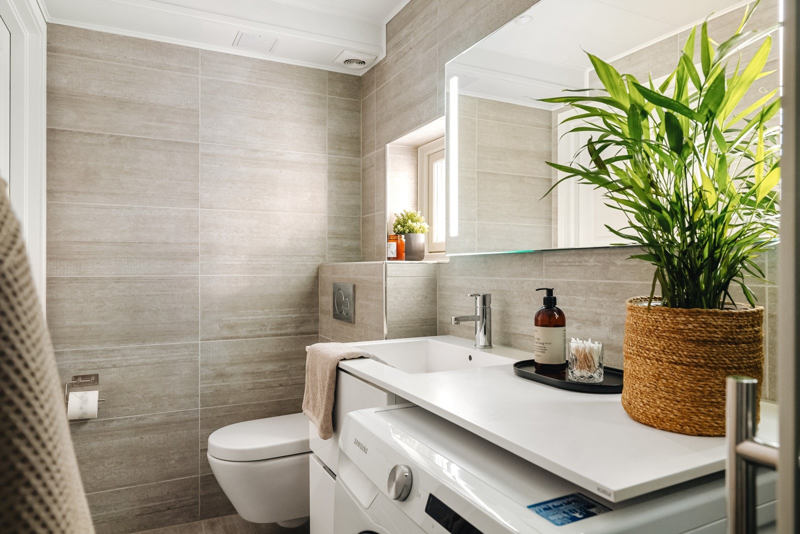 Det er opplegg for vaskemaskin. Galleribilde