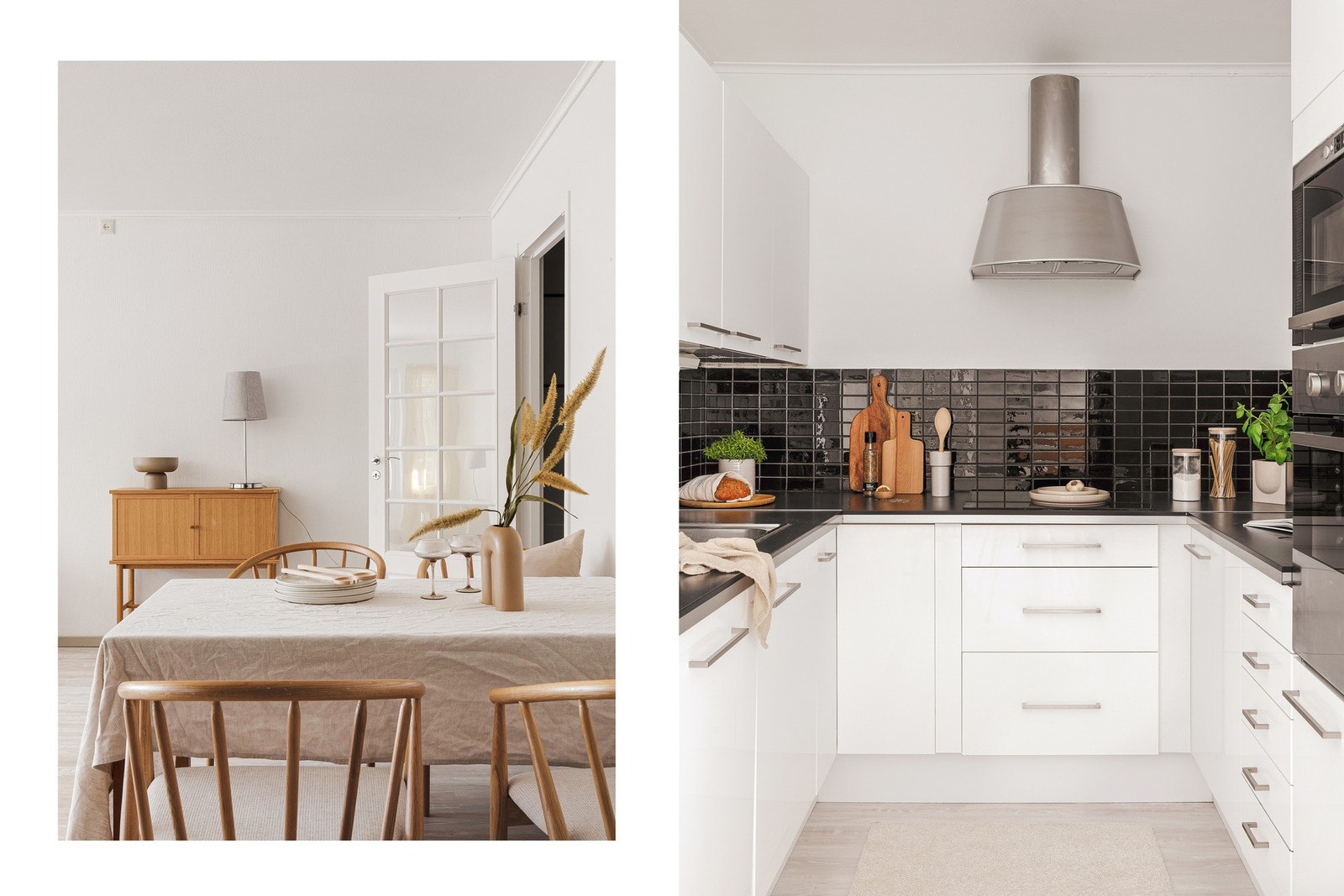 Kjøkkenet har en sosial utforming i nærheten av spiseplassen. Galleribilde