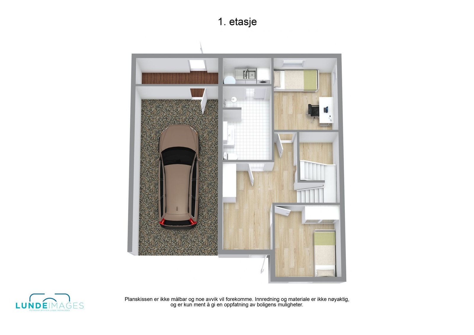 Planskisse 1. etasje 3D - ikke målbar Galleribilde