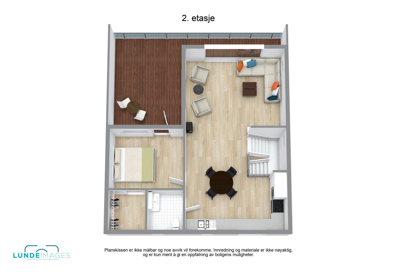 Planskisse 2. etasje 3D - ikke målbar Galleribilde