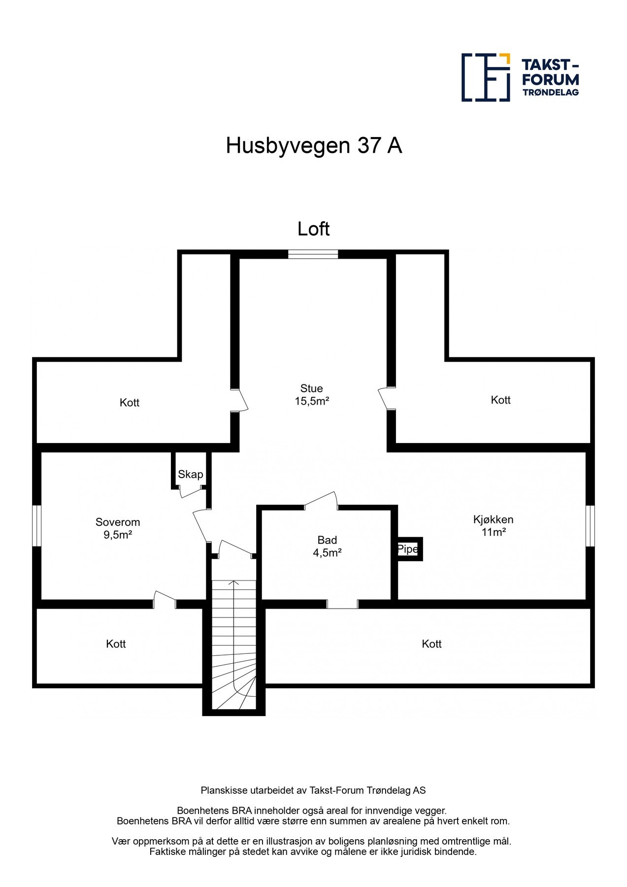 Plantegning - Loft. Galleribilde