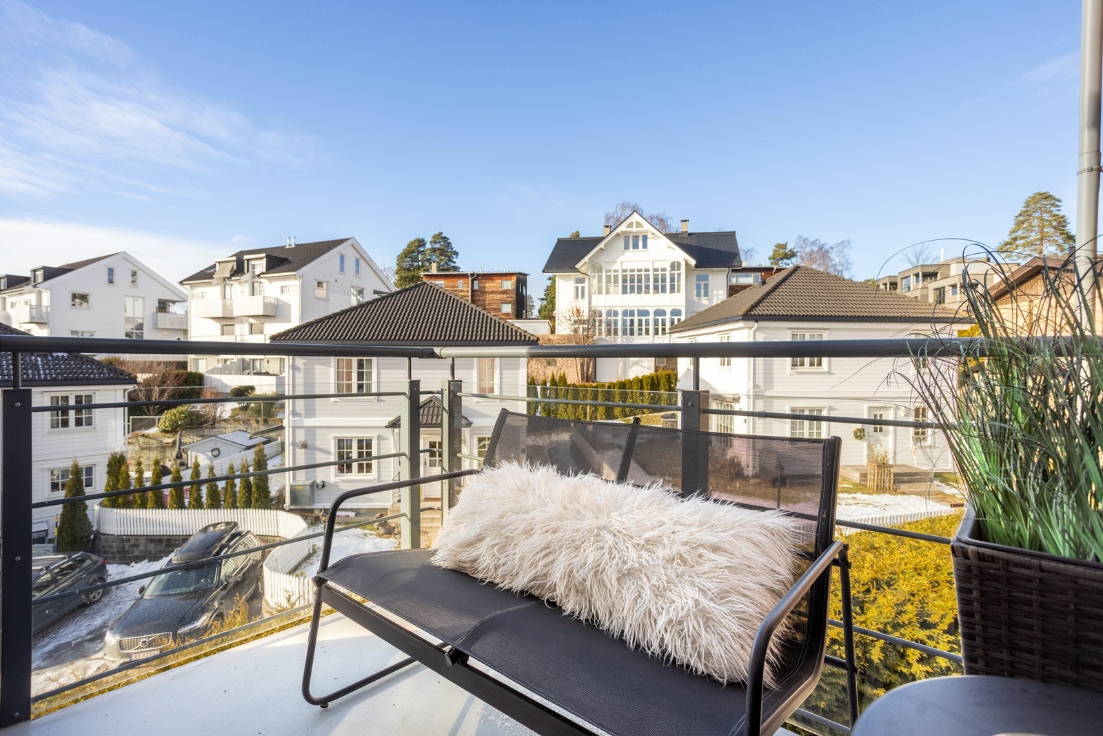 Her er det fint utsyn mot villabebyggelse. Galleribilde