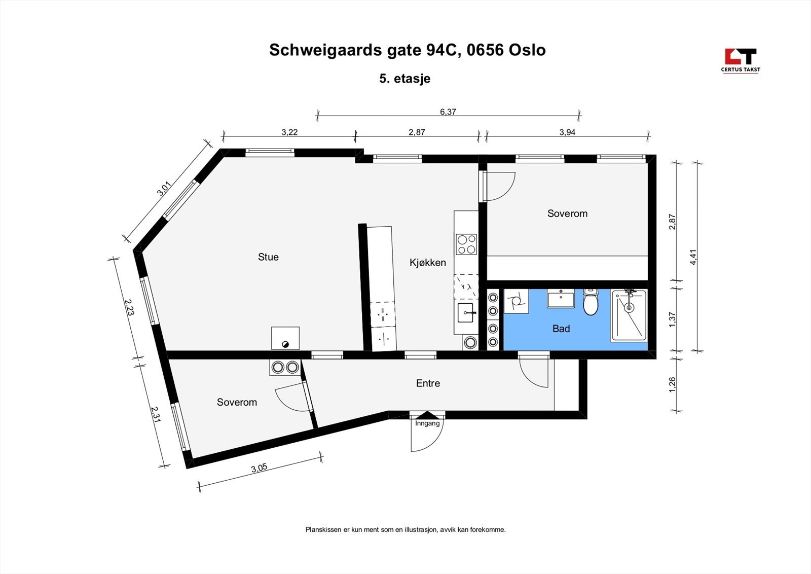 Hele 70 kvm gjennomtenkte løsninger. Leiligheten har stor stue og kjøkken, to soverom, bad og romslig inngangsparti. Tre boder på totalt 13 kvm medfølger. Galleribilde