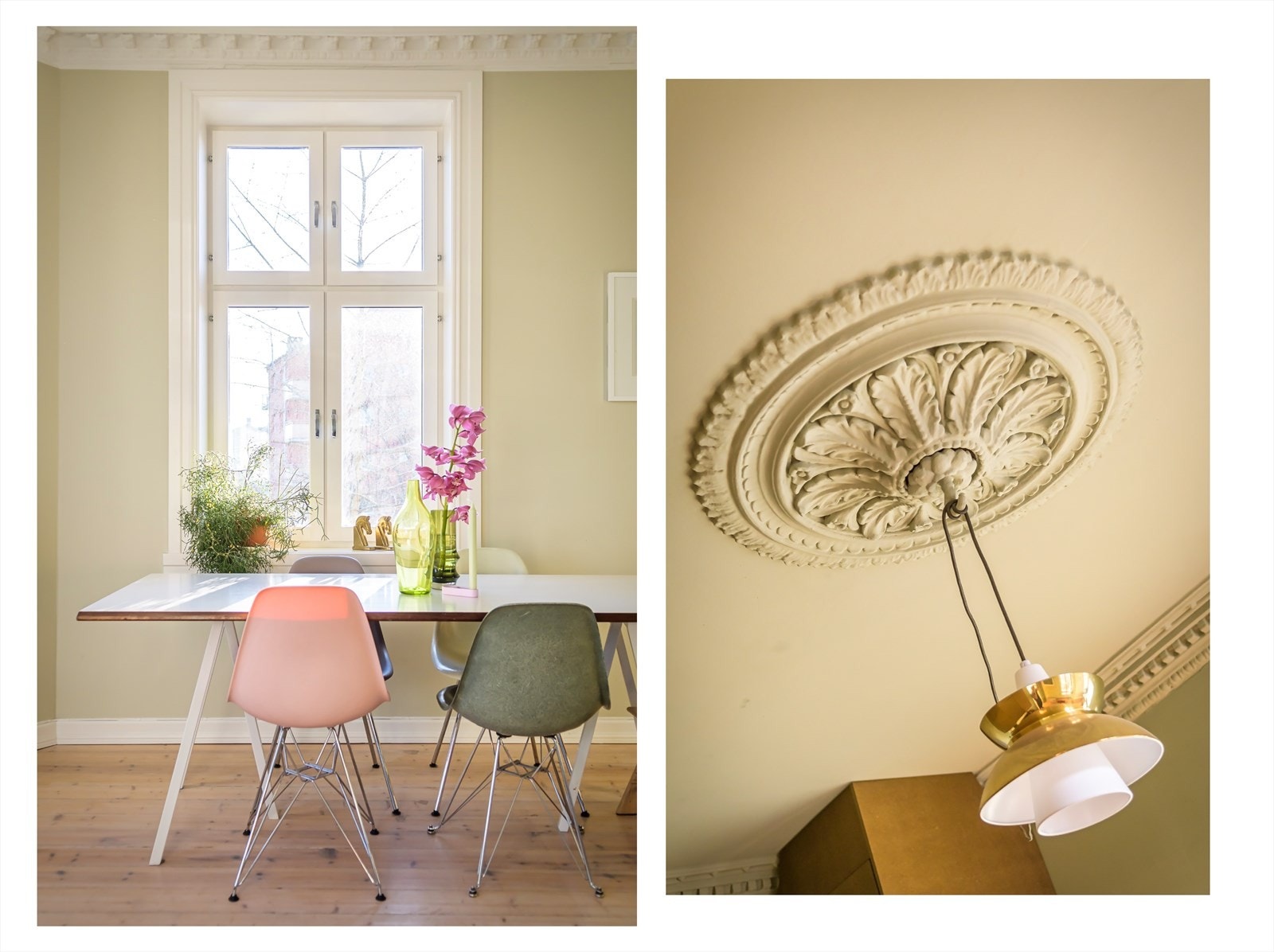 Toppleiligheten byr en rekke klassiske detaljer som stukkatur, rosett, store vindusflater, peis og generøs takhøyde. Galleribilde