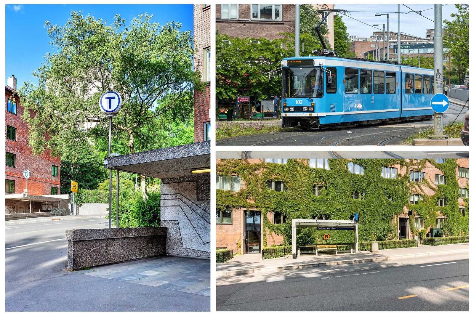 Alt av kollektiv transport like nedenfor boligen på Carl Berners Plass! Galleribilde