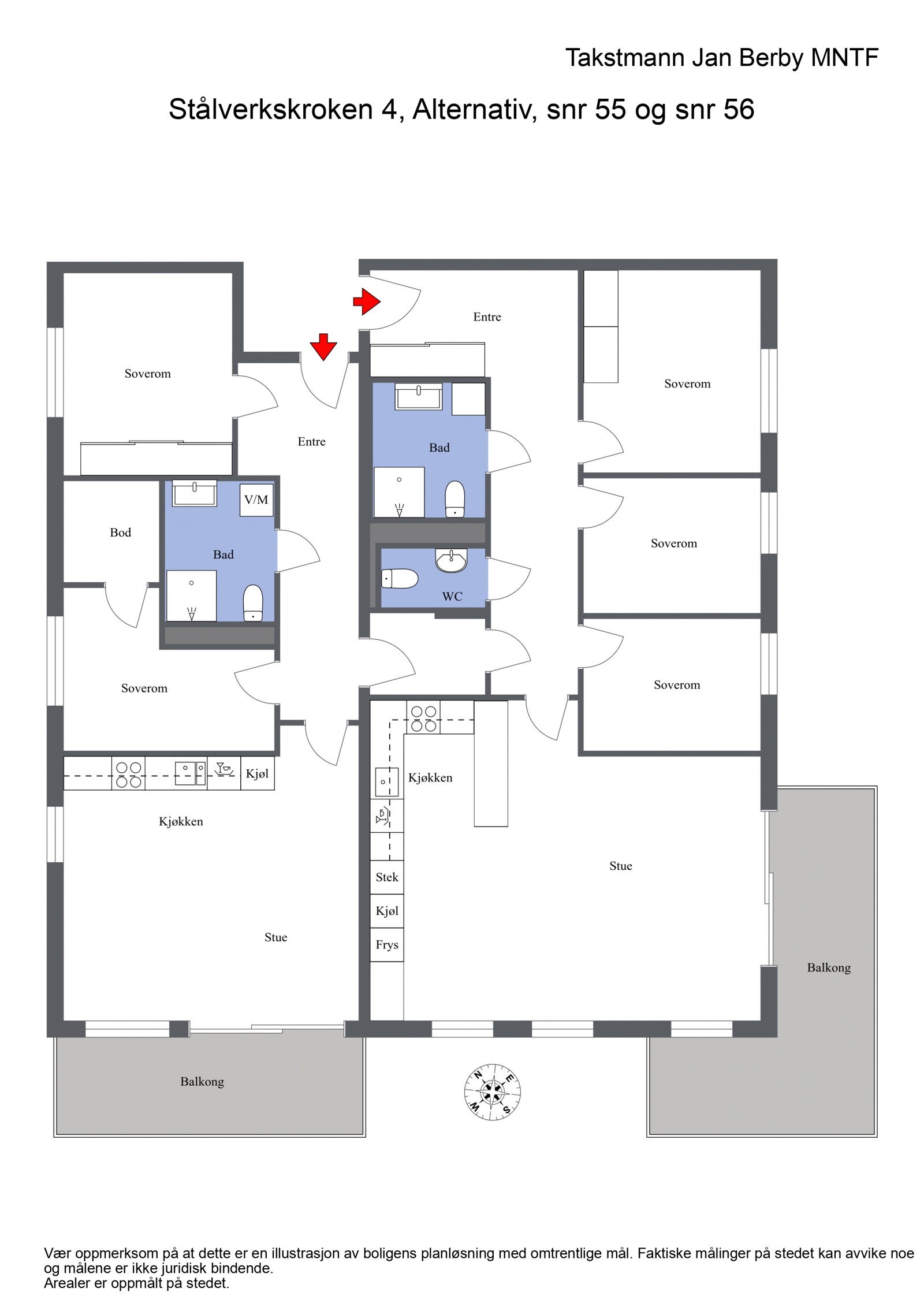 Alternativ planløsning for snr 55 og snr 56 Galleribilde