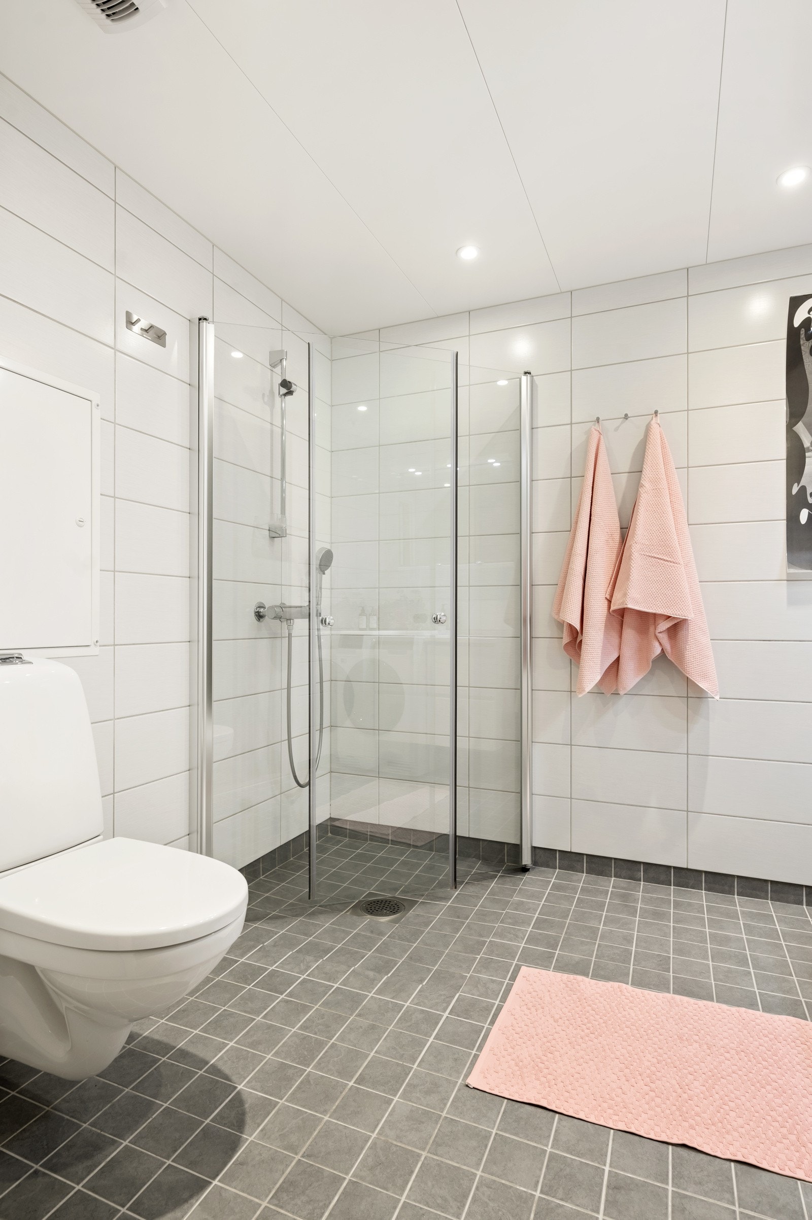 Vegghengt toalett og dusjdører i herdet glass Galleribilde