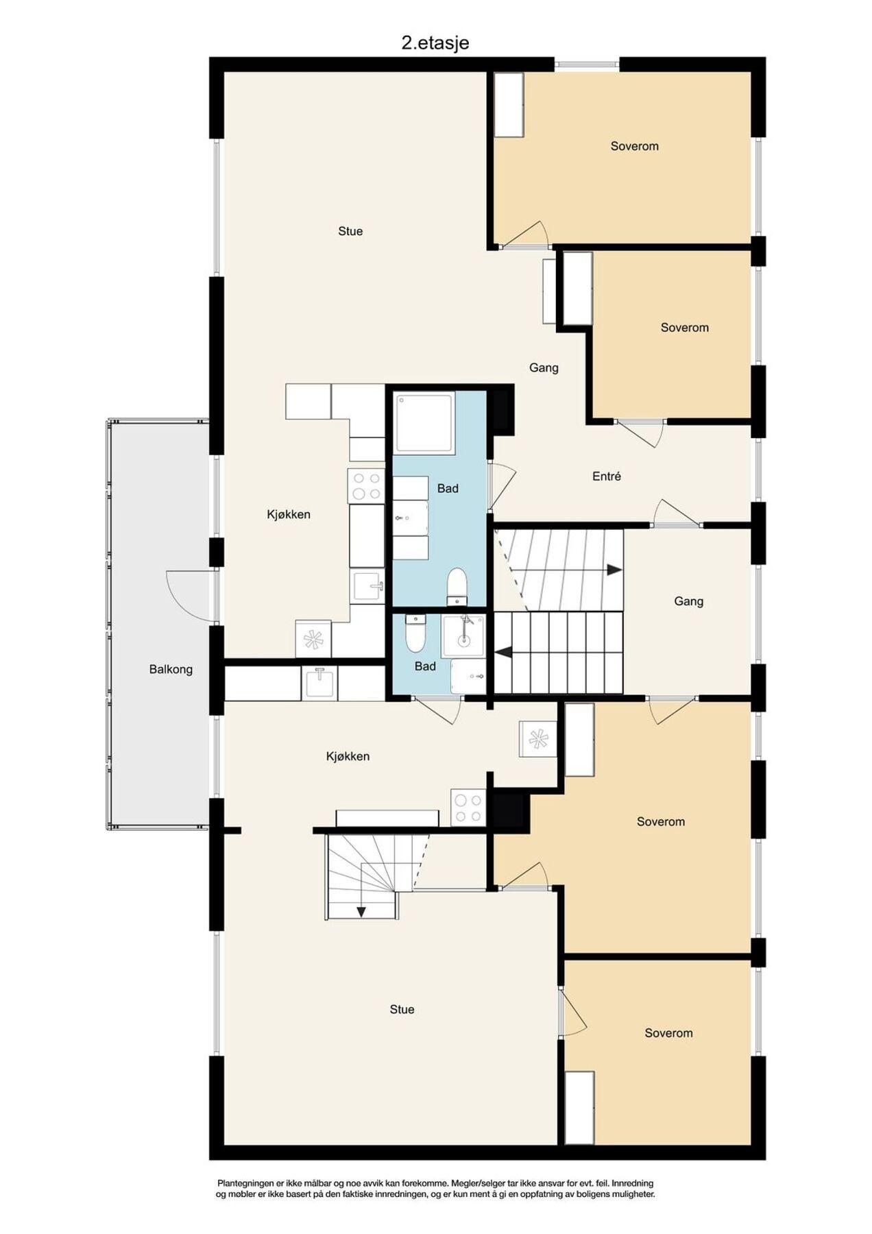 - Plantegning 2.etasje (ikke målbart) - Galleribilde