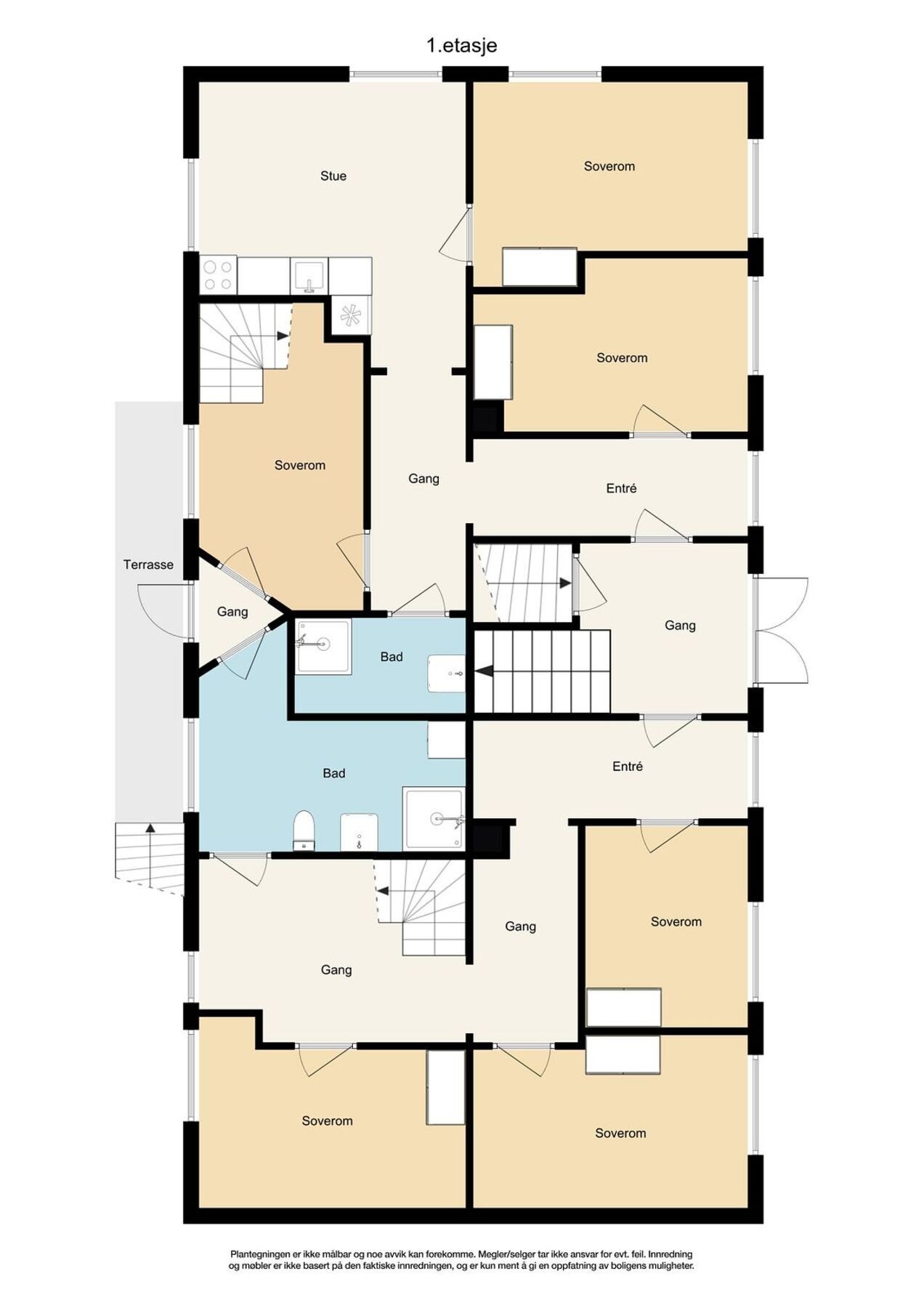 - Plantegning 1.etasje (ikke målbart) - Galleribilde