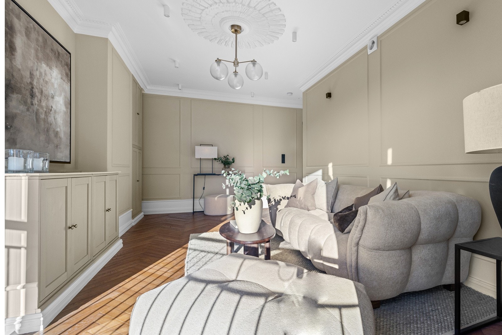 Boligen preges av delikate fargevalg og materialer av høy kvalitet. Galleribilde