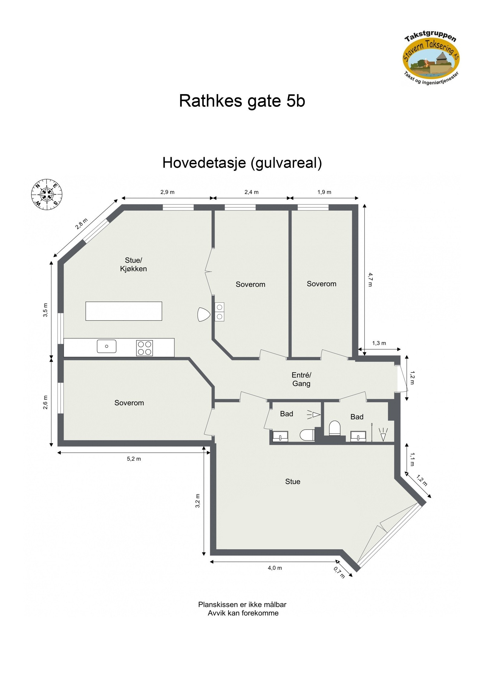Plantegning - Rathkes gate 5B Galleribilde