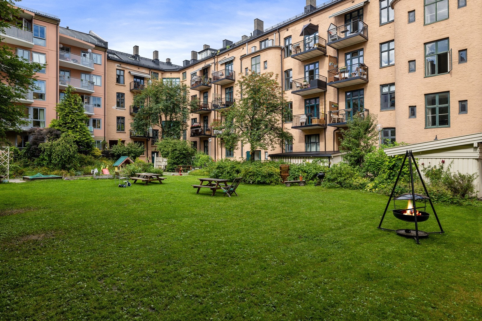 Frodig og stille bakgård. Galleribilde