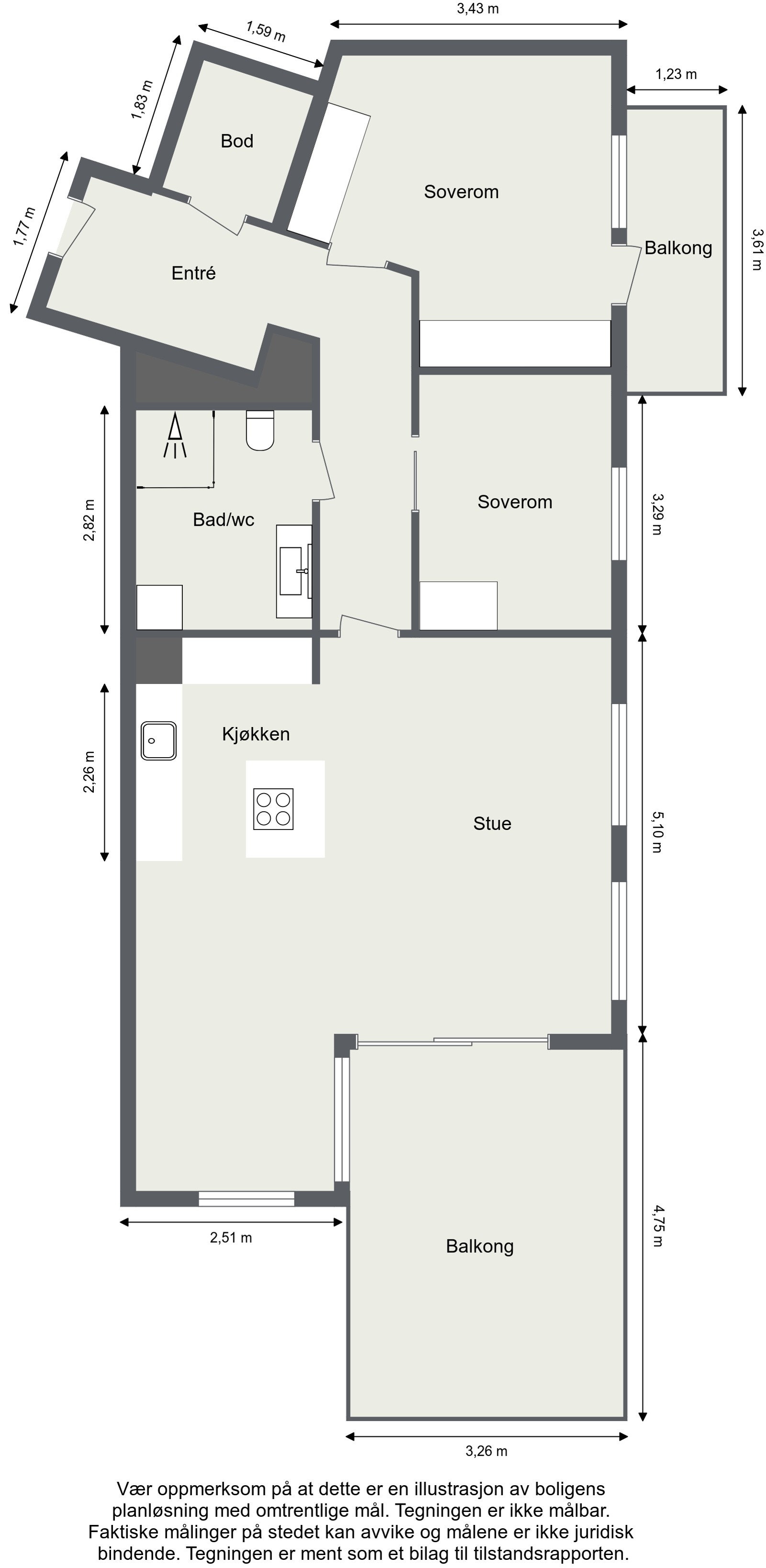 Plantegning 5. etasje. Galleribilde