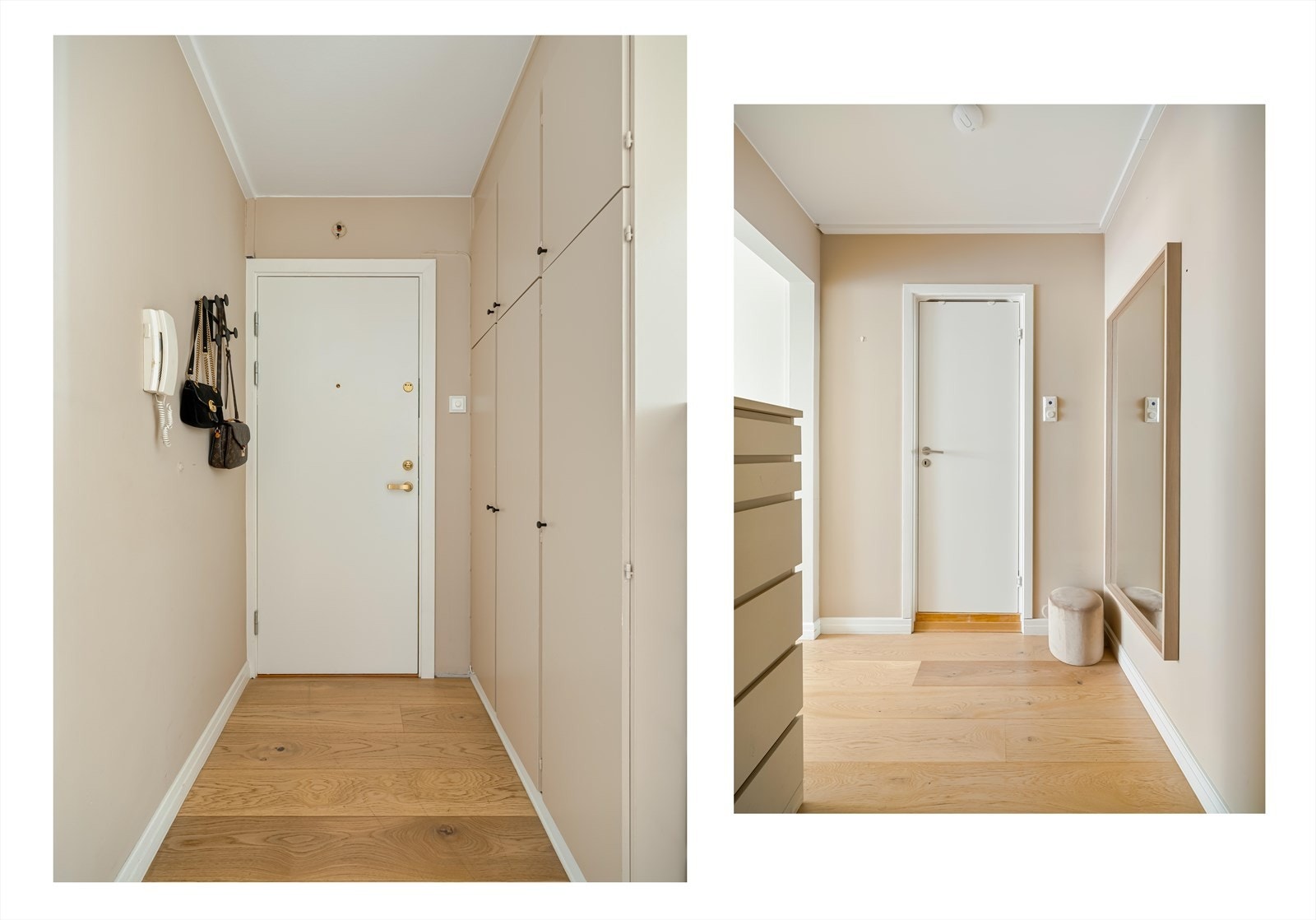 Leiligheten har et pent inngangsparti, med godeoppbevaringsmuligheter. Her føler du deg hjemme med en gang du kommer inn døren. Galleribilde