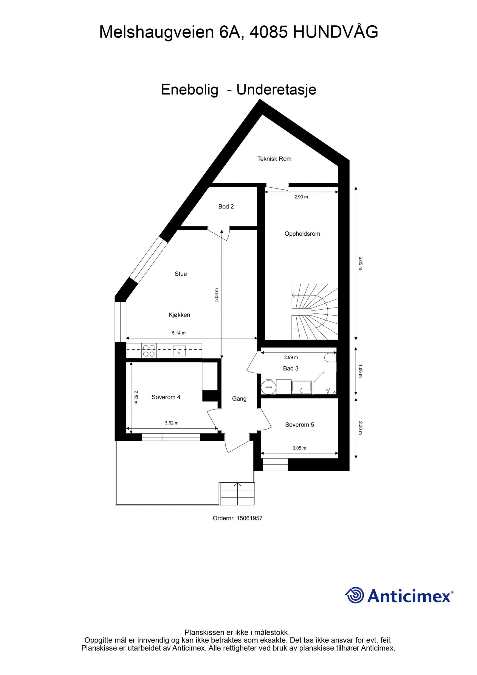 Plantegning - Underetasje. Galleribilde