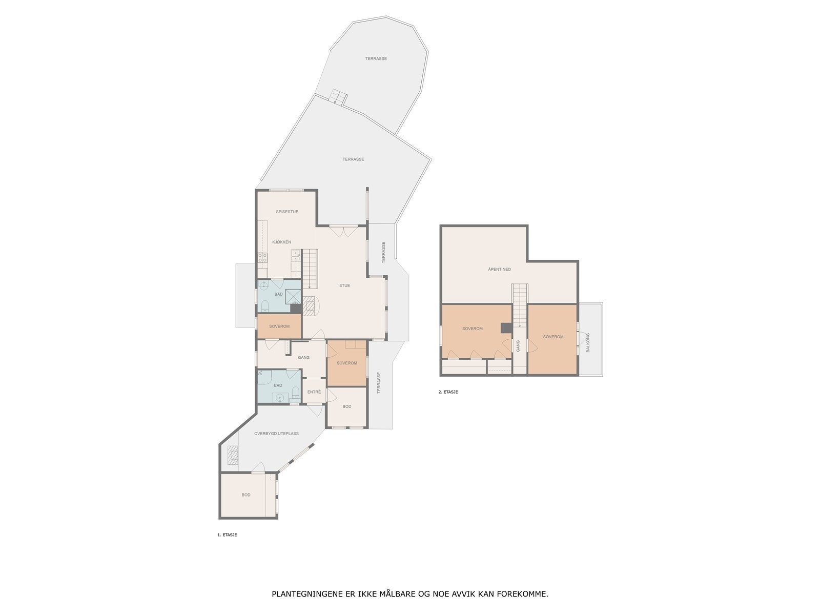 Plantegning begge etasjer Galleribilde