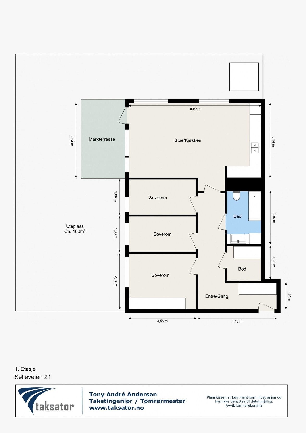 Plantegning m/hage Galleribilde