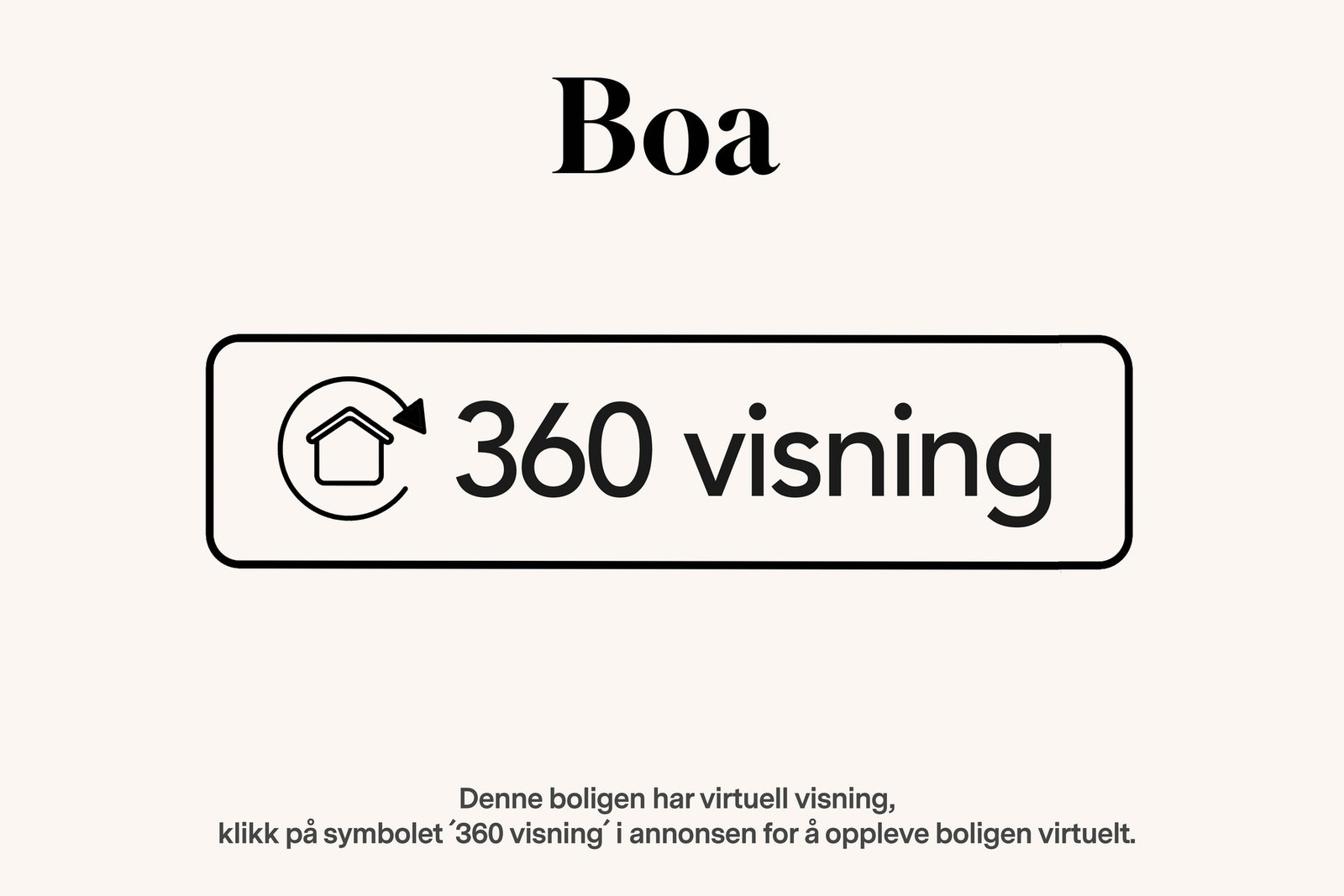 Denne boligen har virtuell visning. Klikk på symbolet "360 visning" i annonsen for å oppleve boligen virtuelt. Galleribilde