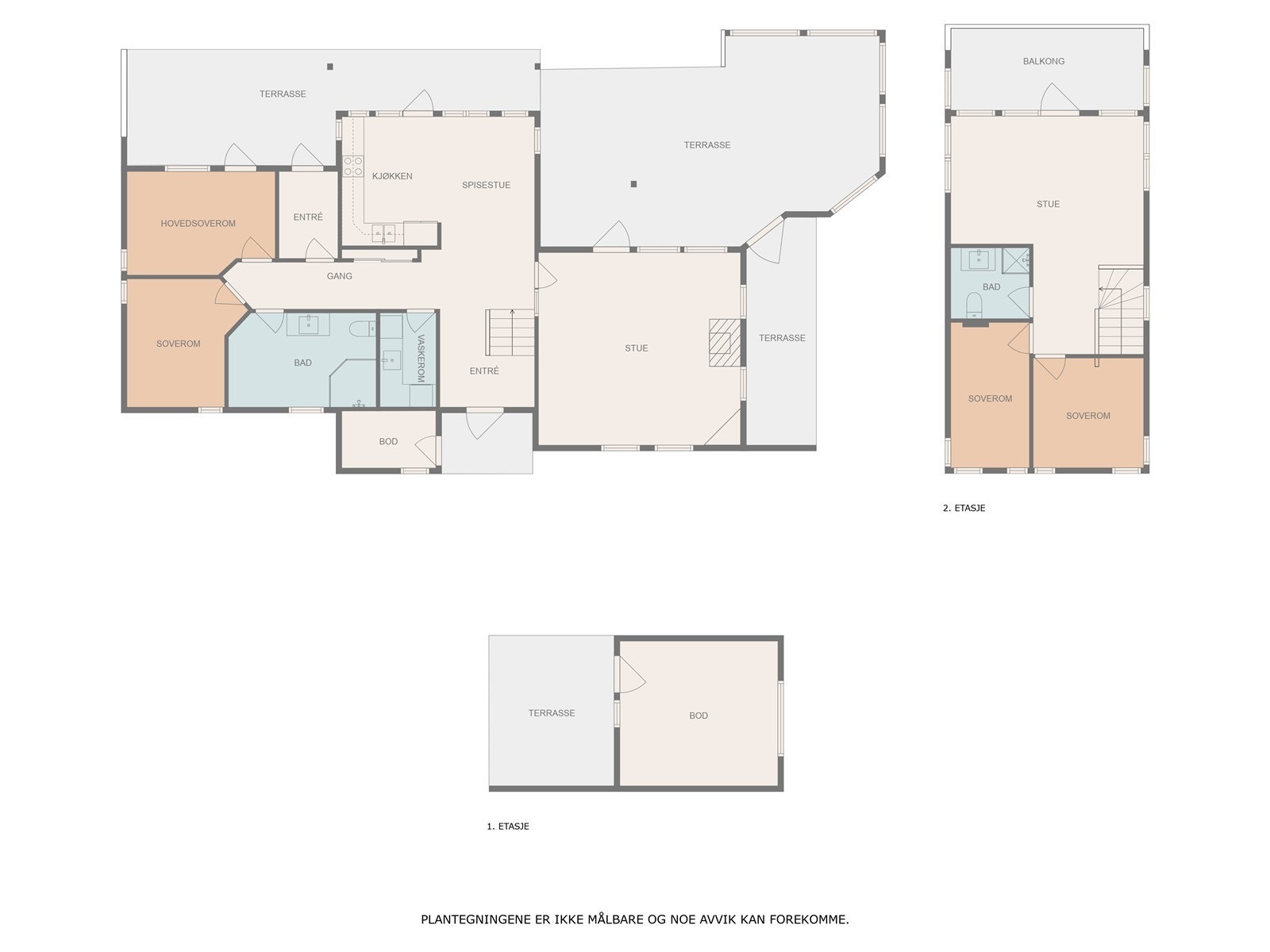Plantegning begge etasjer og boden Galleribilde
