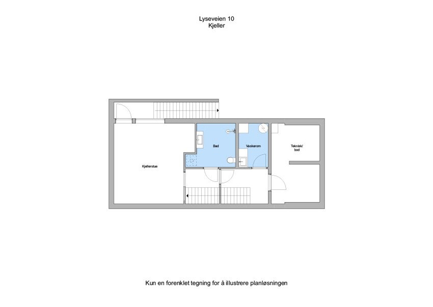 Underetasje har egen separat inngang til kjellerstue, bad, vaskerom og bodareal. Galleribilde