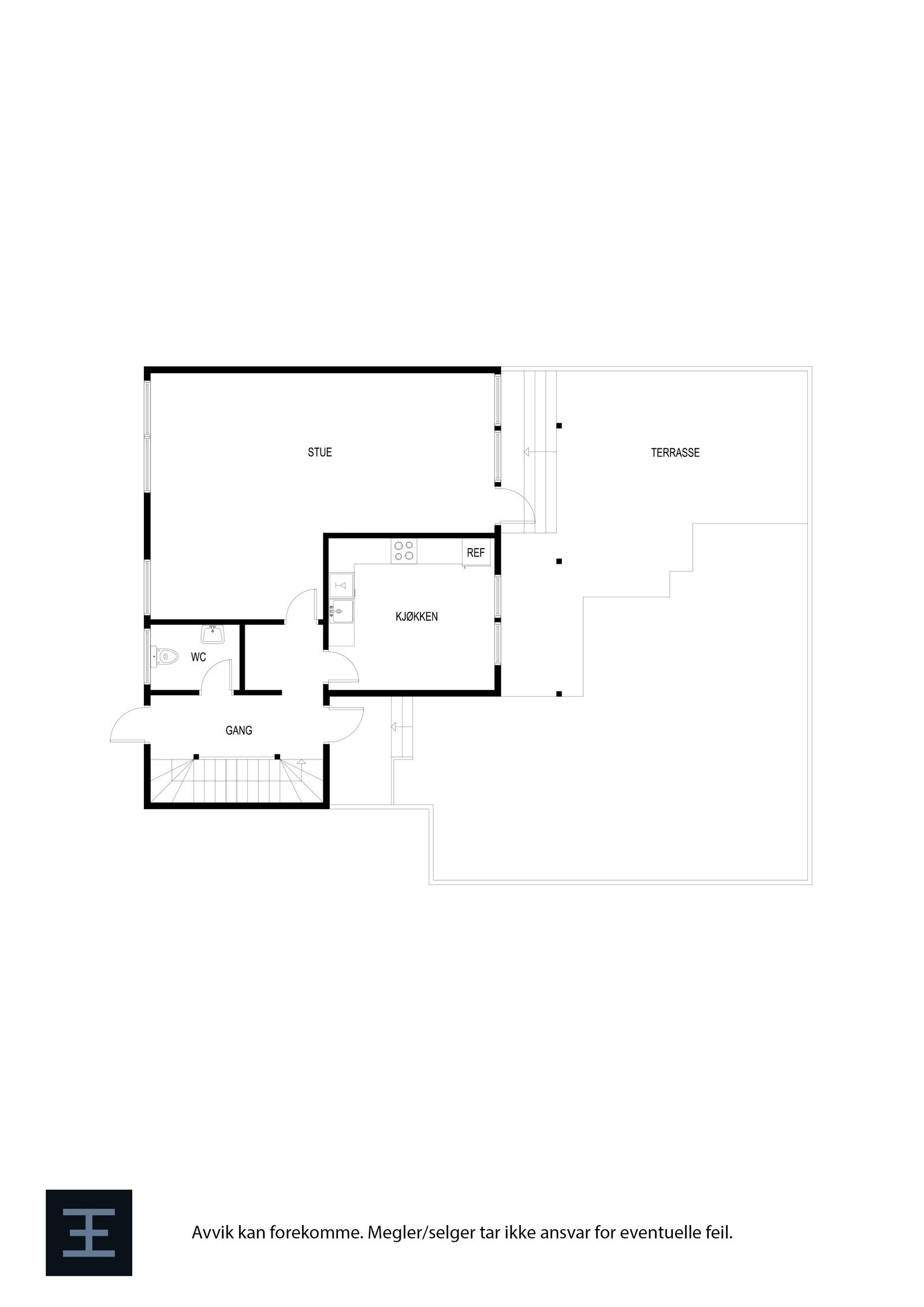 Plantegning 1. etasje Galleribilde