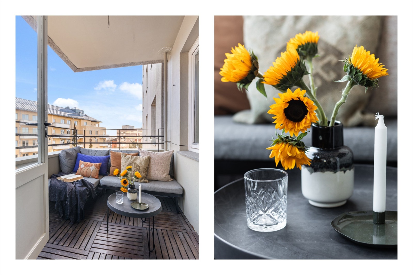 Selger informerer om gode solforhold med sol ca. 09:00-15:00. Galleribilde