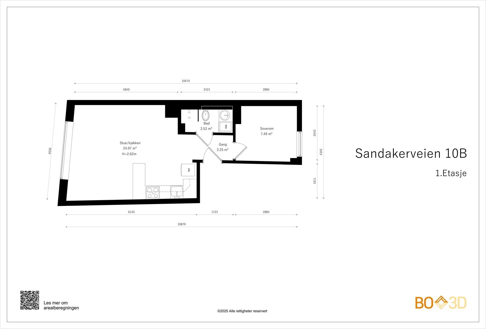 Målsatt plantegning. Galleribilde