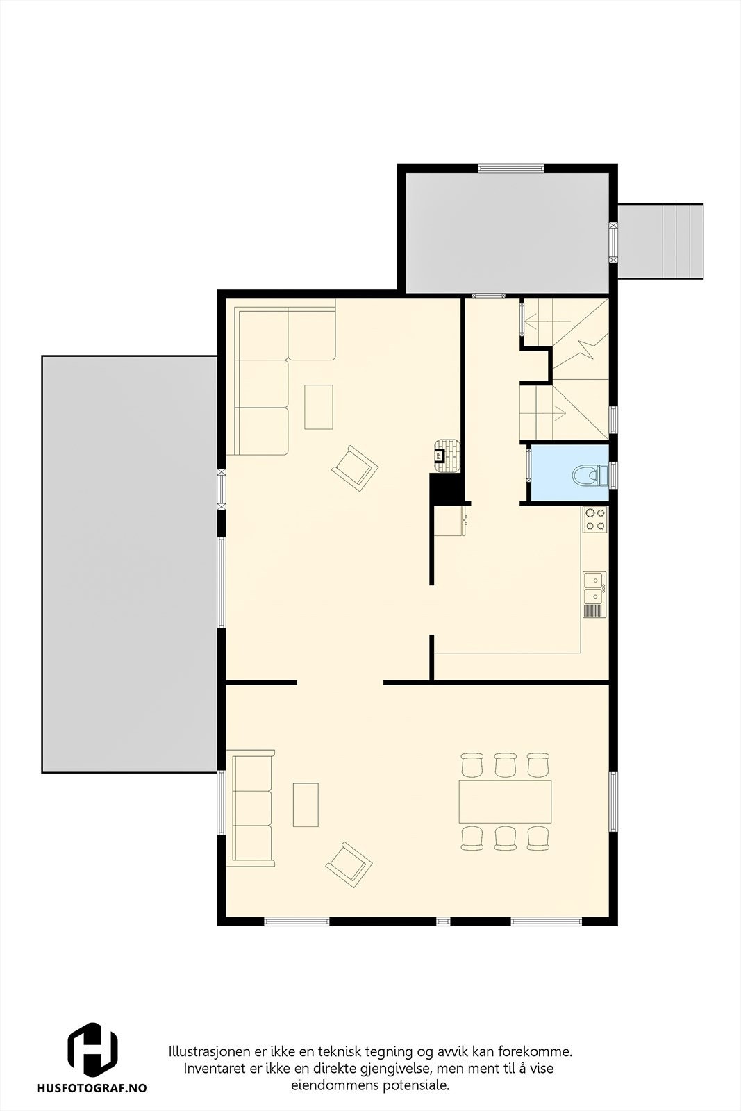 Plantegning 1. etasje Galleribilde