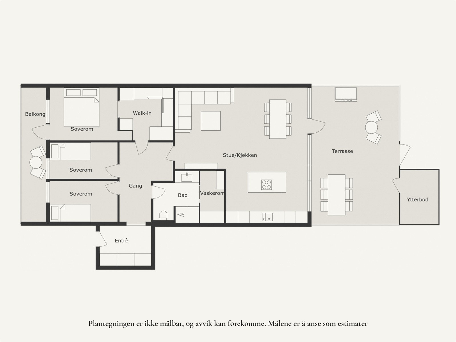 Plantegning 1. etasje. Ekstern bod på terrassen. Galleribilde