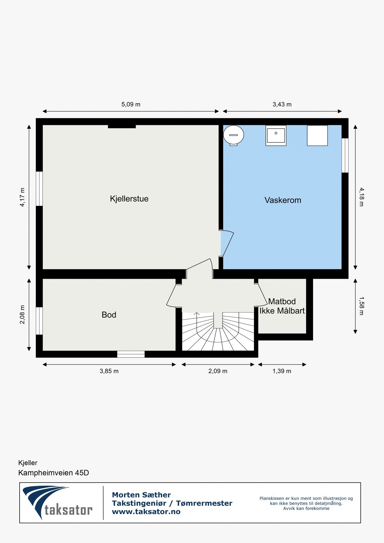 Planskisse kjeller. Galleribilde