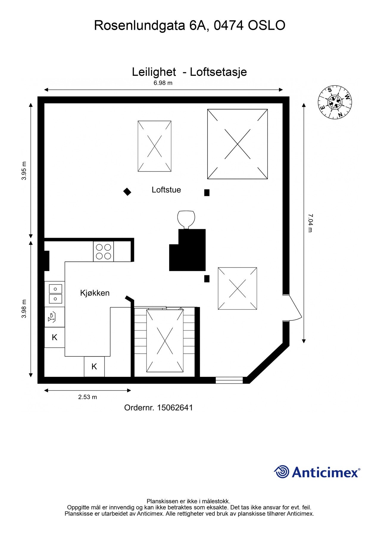 Plantegning loftsetasje Galleribilde