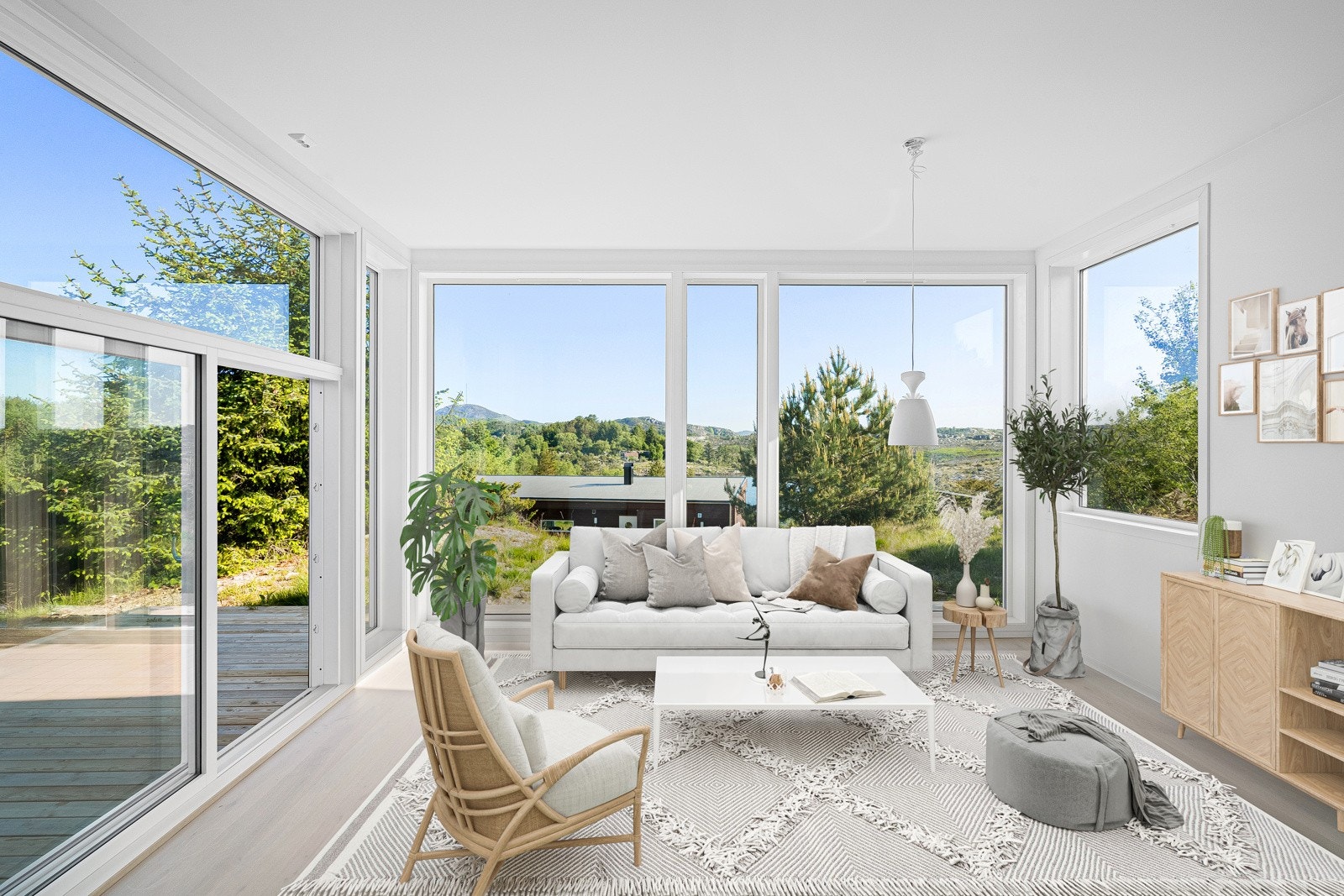 Stuen. Illustrert med digital møblering Galleribilde