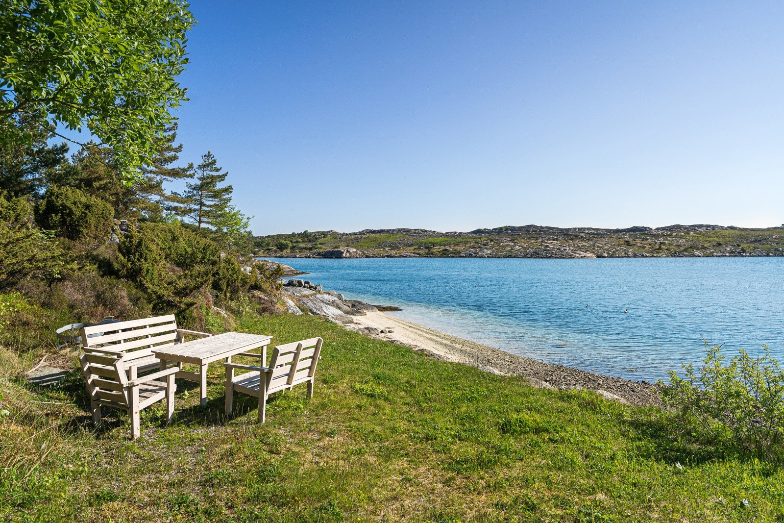 Fra badevik med strand Galleribilde