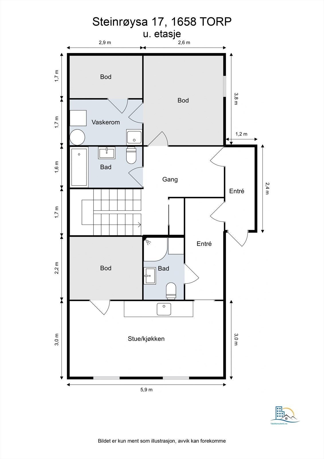 Veiledende skisse av underetasje. Galleribilde
